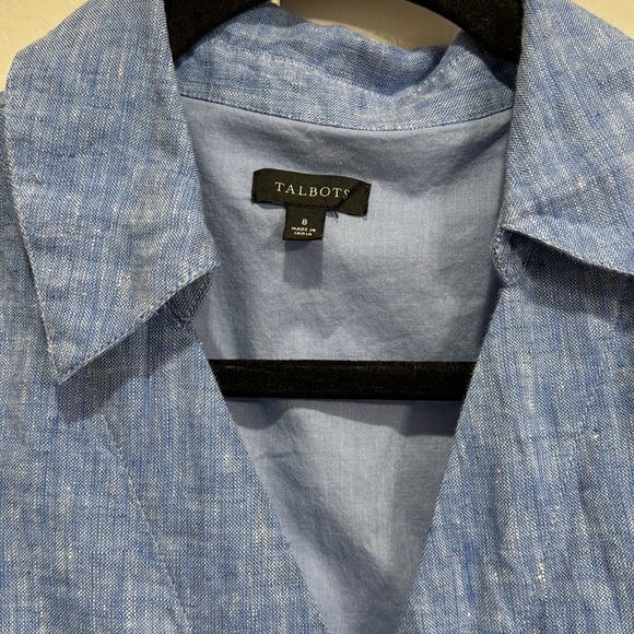 Talbots Faux Wrap Linen Dress Size 8 - Picture 4 of 5